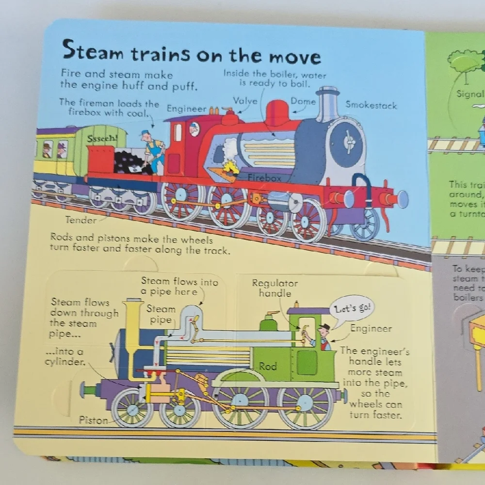 Look Inside Trains Book - Over 50 Flaps To Lift - Hardcover